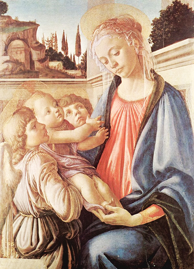 Madonna and Child and Two Angels by Sandro Botticelli